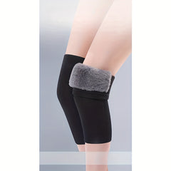 Winter Knee Pads Rabbit Fur Sports Leg Warmers