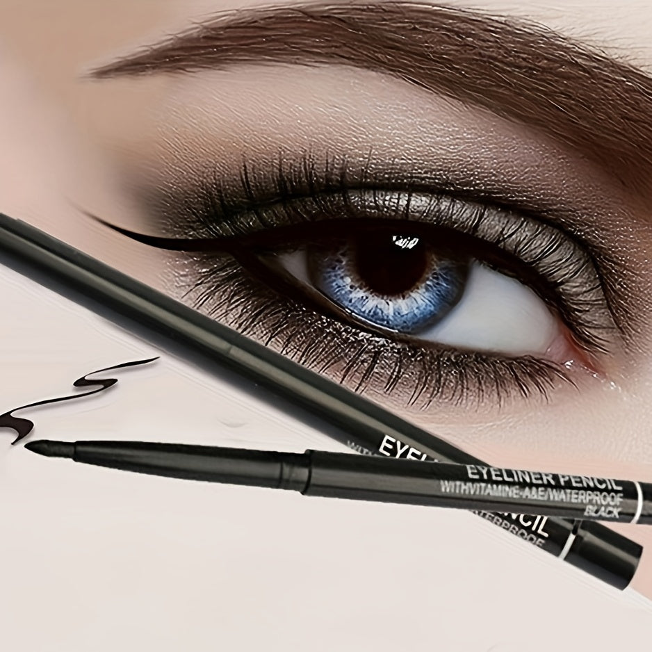 Dual Ended Eyeliner & Eyebrow Pencil Waterproof Smudge Proof Makeup