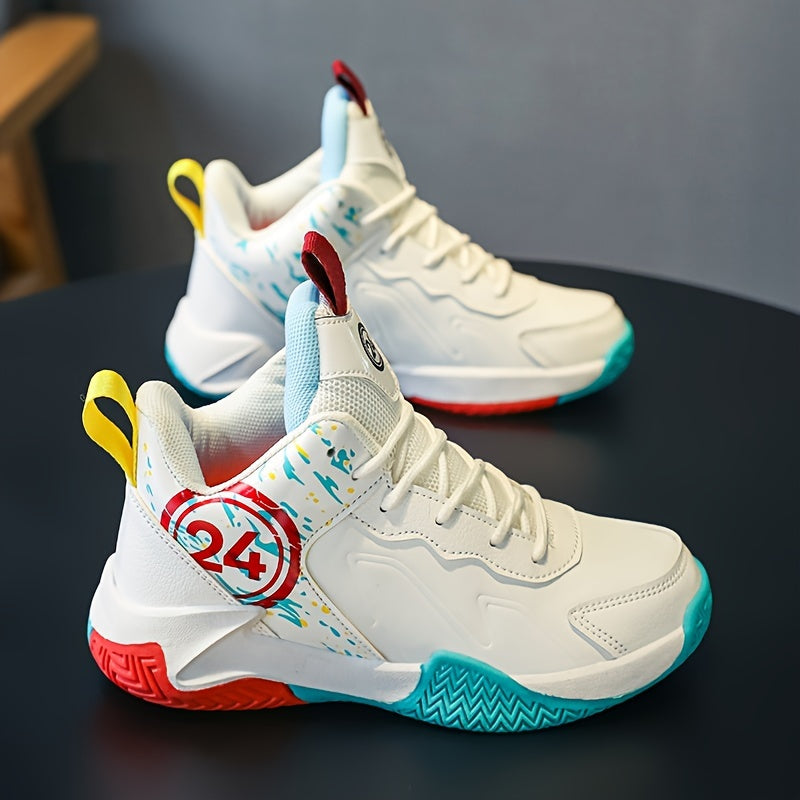 Boy's Basketball Shoes Non Slip Shock Absorption Sneakers