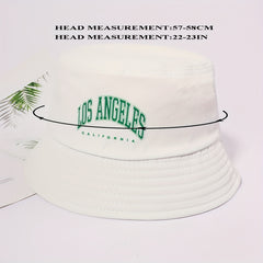 LOS ANGELES Print Bucket Hat Casual Fisherman Cap Basin Hat For Women Men