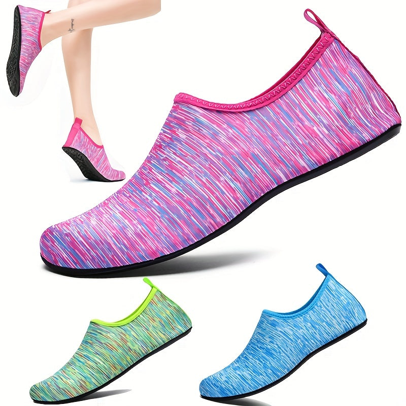 Colorful Stripe Water Socks Quick Drying Slip On Beach Barefoot Shoes