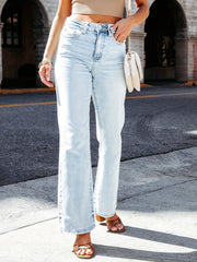 Women's Loose Fit Straight Jeans Non Stretch Baggy Denim Pants