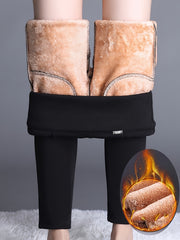 Plush Lined Thermal Pants Soft & Comfy Slim Elastic Tights
