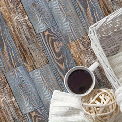 5pcs Wood Pattern Adhesive Floor Tiles 0.7mm PVC Flooring