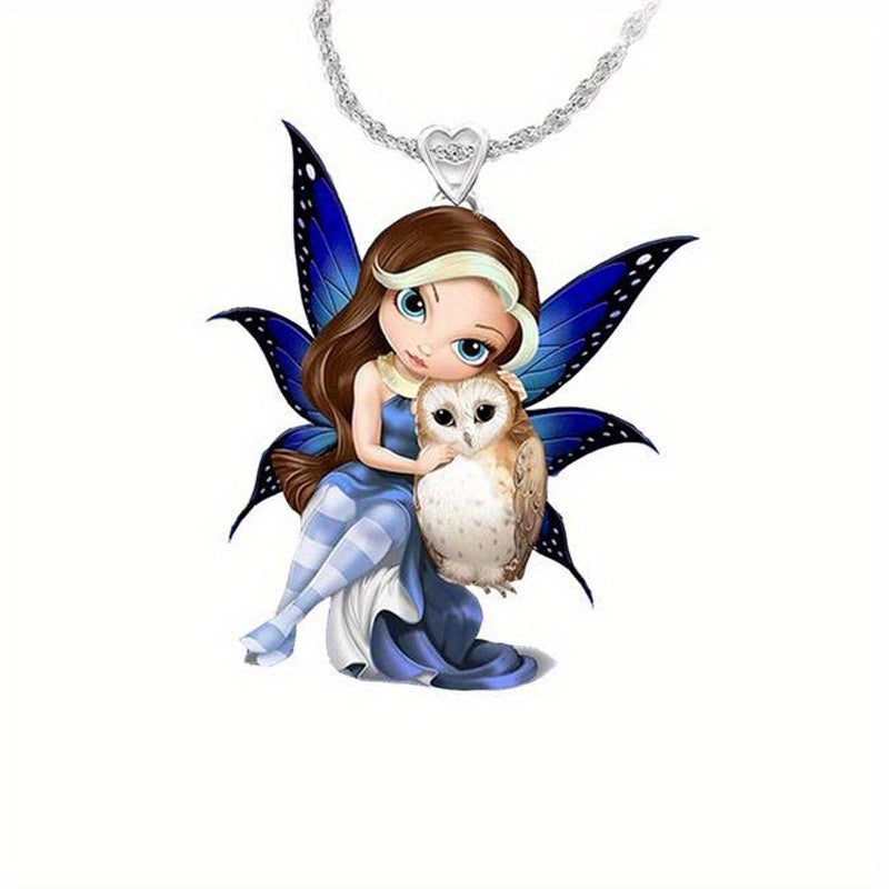 Cartoon Moon Cat Pendant Necklace Gift For Girls