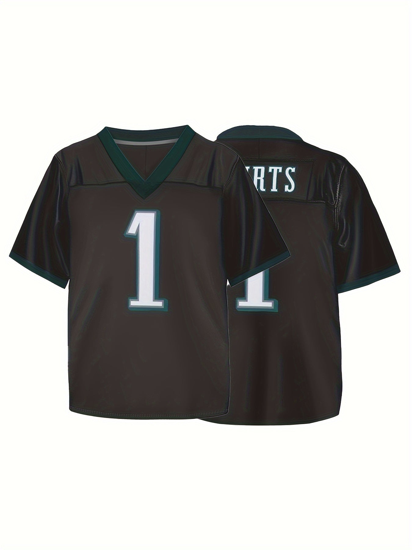 Boys Breathable Rugby Jersey V Neck Short Sleeves Football Shirt