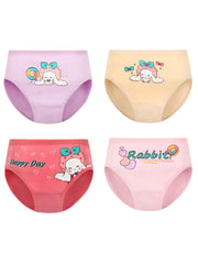 4pcs Pony Pattern Print Briefs for Girls