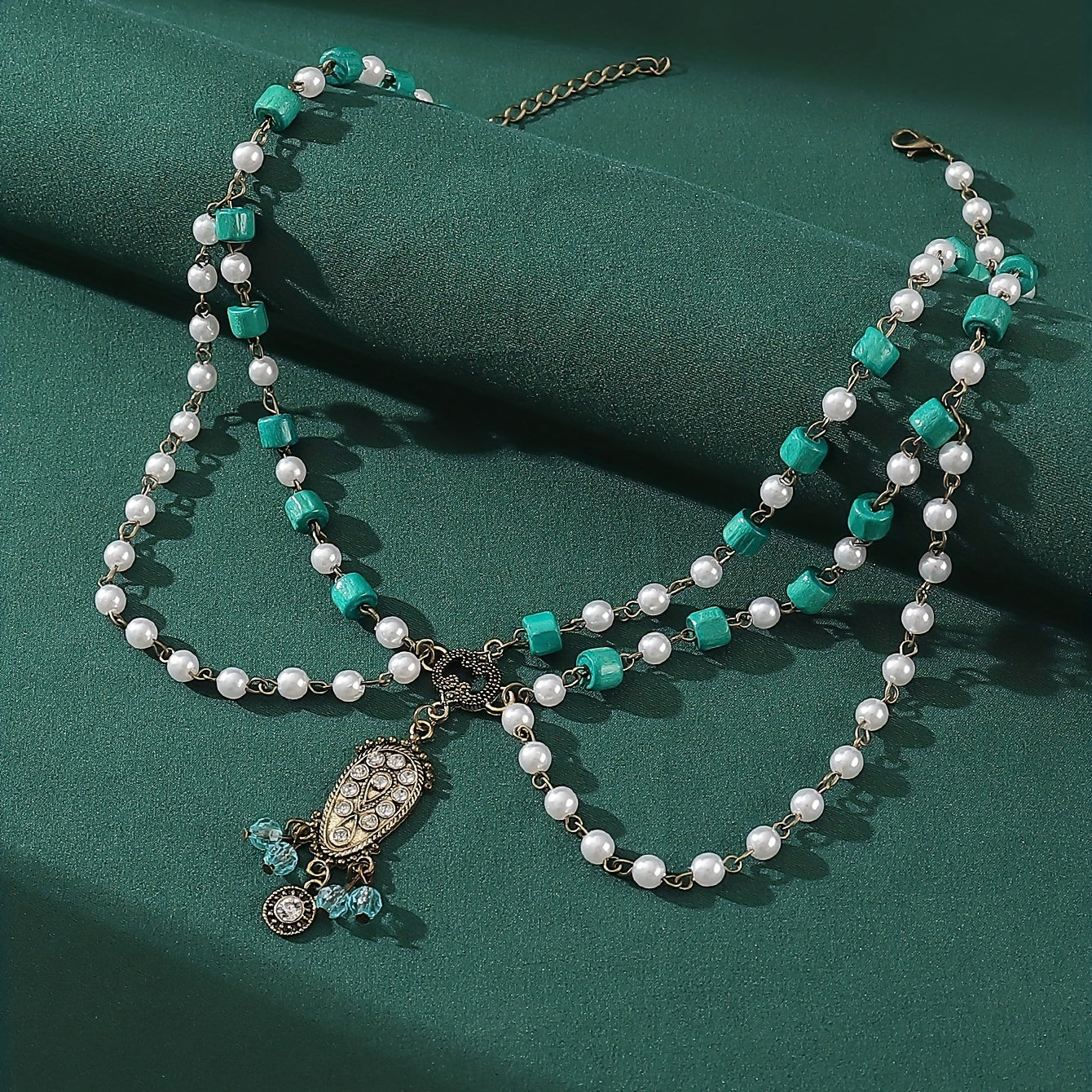 Faux Pearl Beaded Head Chain Vintage Hair Accessories
