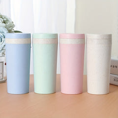 Wheat Straw Tea Cup Portable Water Bottle for Outdoor Travel