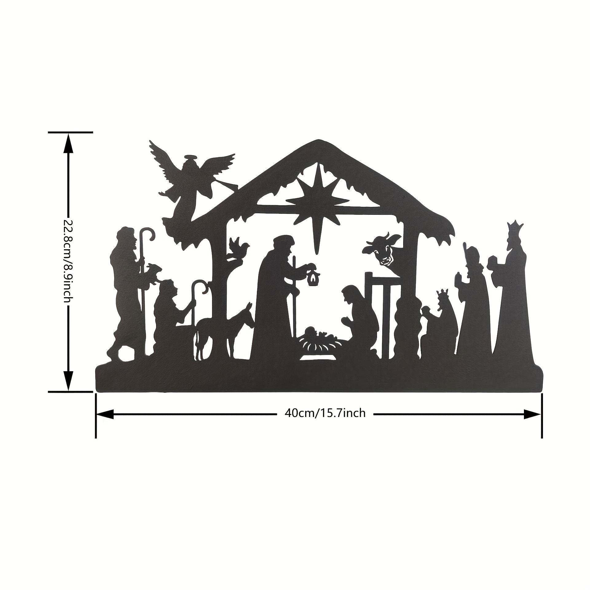 Metal Jesus Birth Wall Hanging Nursery Room Decoration Painting