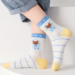 5 Pairs Boys Kids Thin Mesh Breathable Deodorant Socks