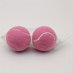 2pcs High Elastic Rubber Tennis Balls Mesh Bags Outdoor Sports Games