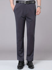 Men's Stretch Dress Pants Solid Color Business Wear Spring Fall