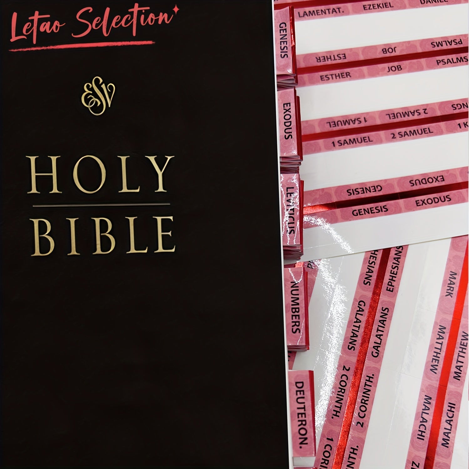 80pcs Rose Foil Edge Bible Index Labels Laminated Bible Labels