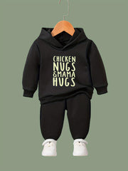 Mama Hug Pattern Hooded Sweatshirt Girls