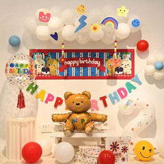 Cartoon Theme Balloon Bear Leopard Excavator Hedgehog Rabbit Children's Birthday