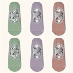 6 Pairs Non slip Yoga Crew Socks Silicone Indoor Fitness Pilates Dancing Sports