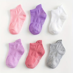 6 Pairs of Baby Non-Slip Floor Socks for Girls