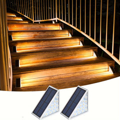 Solar Step Lights Outdoor Stair Lights Waterproof Auto On Off Decoration Lights