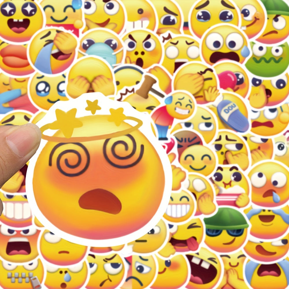 69pcs Yellow Face Expression Graffiti Stickers Waterproof for Luggage Laptop Dec