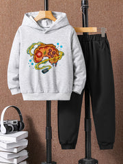Boys Pizza Gamepad Hooded Sweatshirt & Sweatpants Set