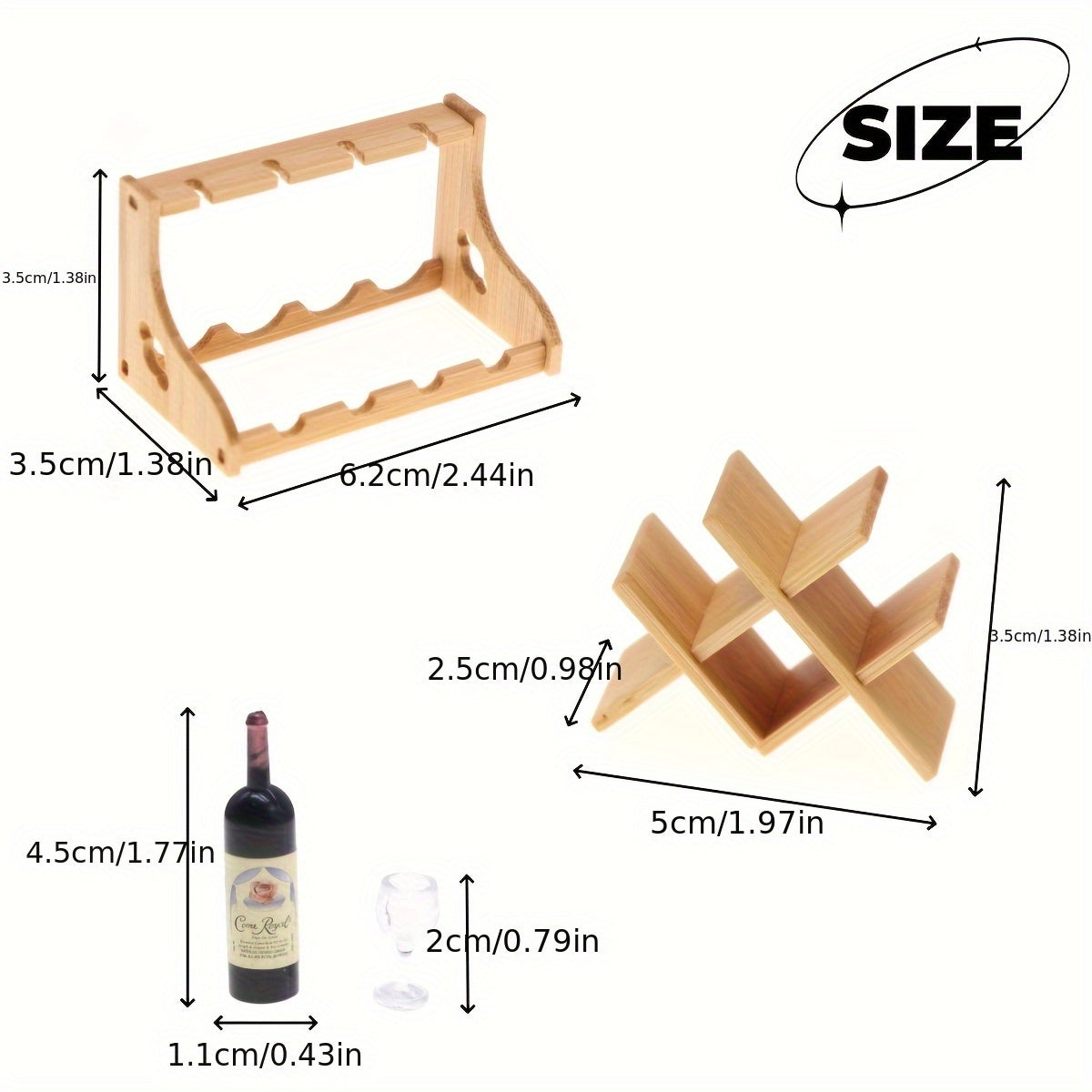 Mini Wooden Wine Rack Dollhouse Red Wine Storage Shelf DIY Model Toy House Decor