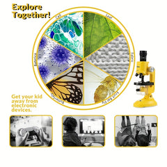 Level Zoom Microscope 100x 400x 1200x Magnification Durable ABS Material