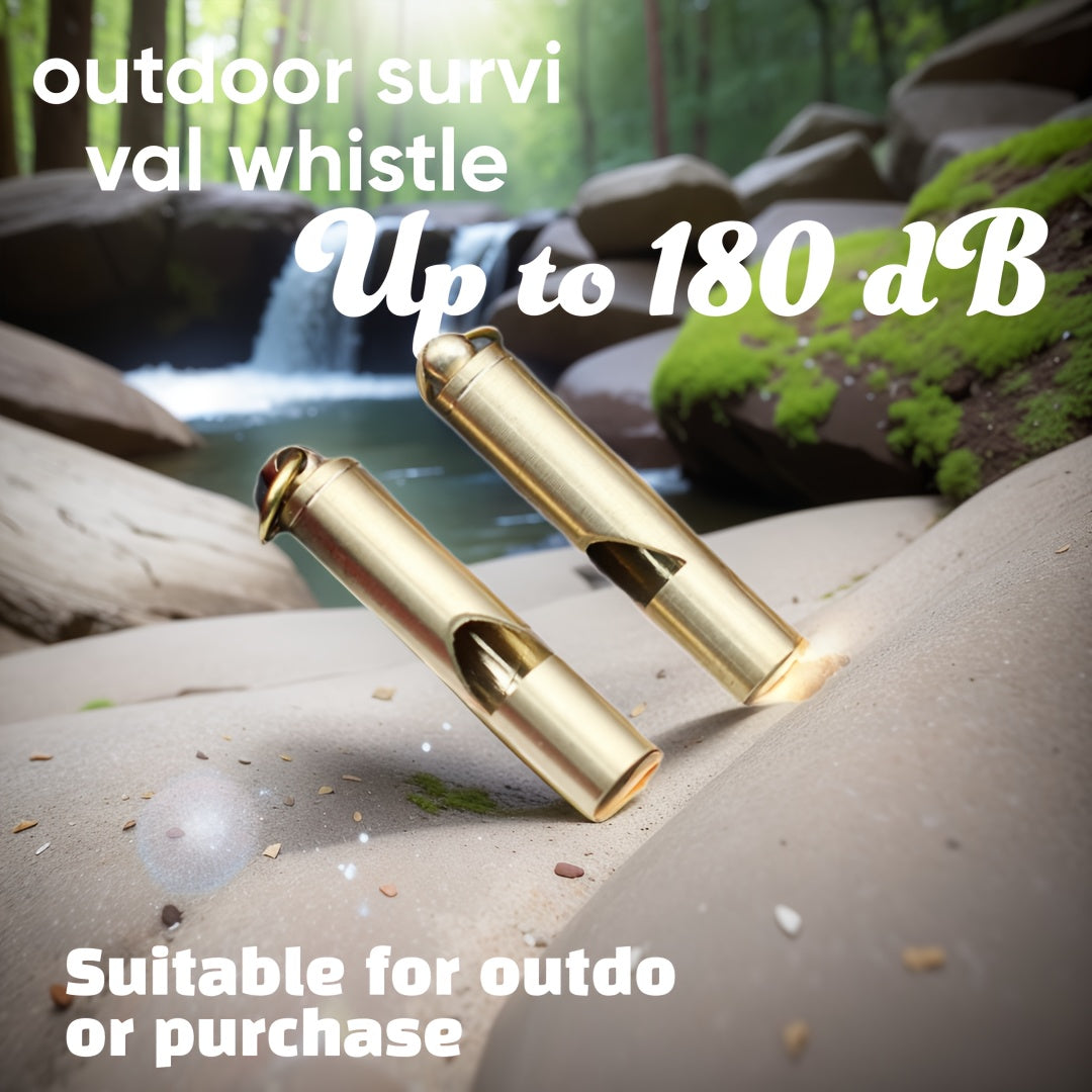 2pcs Outdoor Survival Brass Whistle Key Chain Pendant