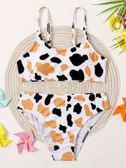 2PCS Leopard Print Swimsuit Sets for Girls