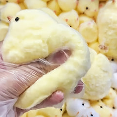 Soft Yellow Silicone Rubber Chicken Stress Reliever Toy