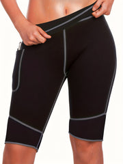 Moisture Wicking Sports Shorts Side Pockets Sweat Sauna Yoga Fitness