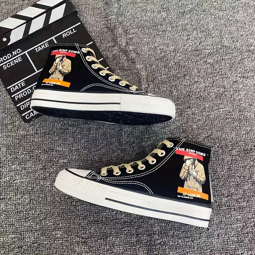 Women's Cartoon Graphic High Top Canvas Sneakers