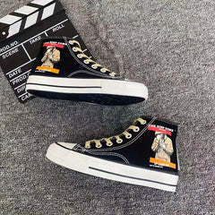 Women's Cartoon Graphic High Top Canvas Sneakers