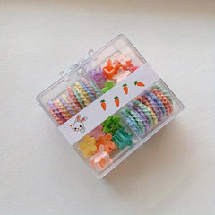 42pcs Candy Hair Accessories Elastic Hair Rope Small Colorful Hair Clip