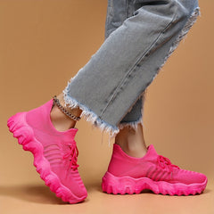 Women's Lightweight Woven Sneakers Breathable Shock Absorbing Running Shoes