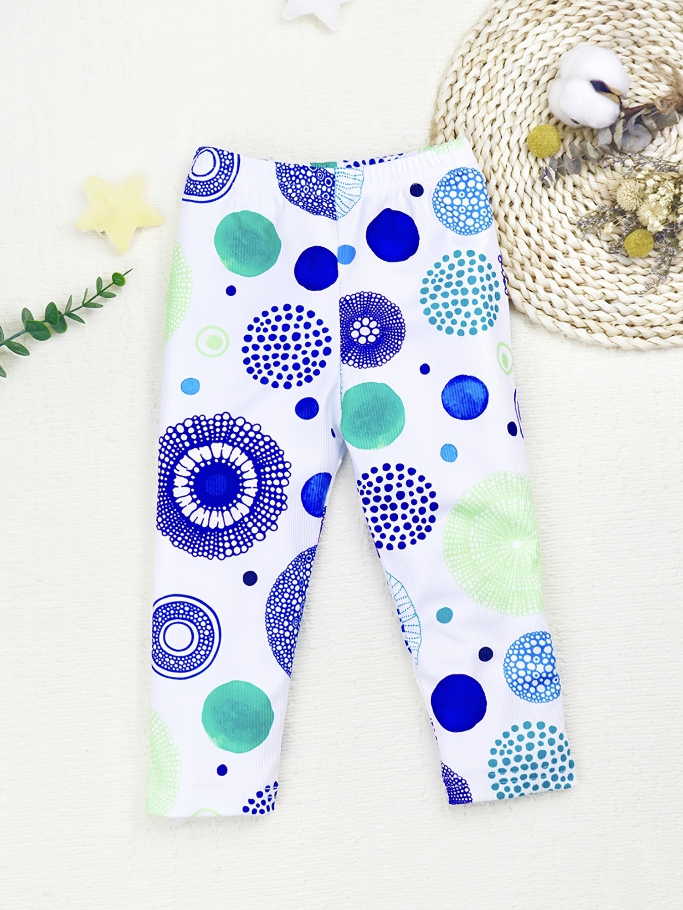Toddler Girls' Cartoon Print Soft Slim Leggings Outwear