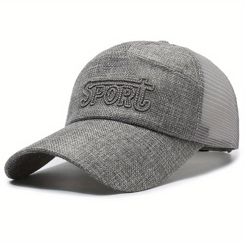 Men's Extended Brim Linen Net Baseball Cap
