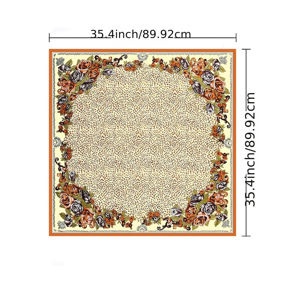 Silk Square Printed Scarf Turban Satin Shawl Ladies Accessories