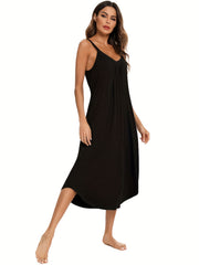 V Neck Spaghetti Strap Sleep Dress Women's Sleepwear