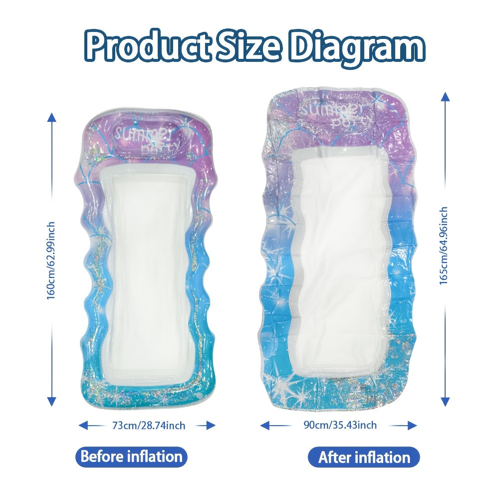 Colorful Inflatable Pool Lounger for Adults with Headrest