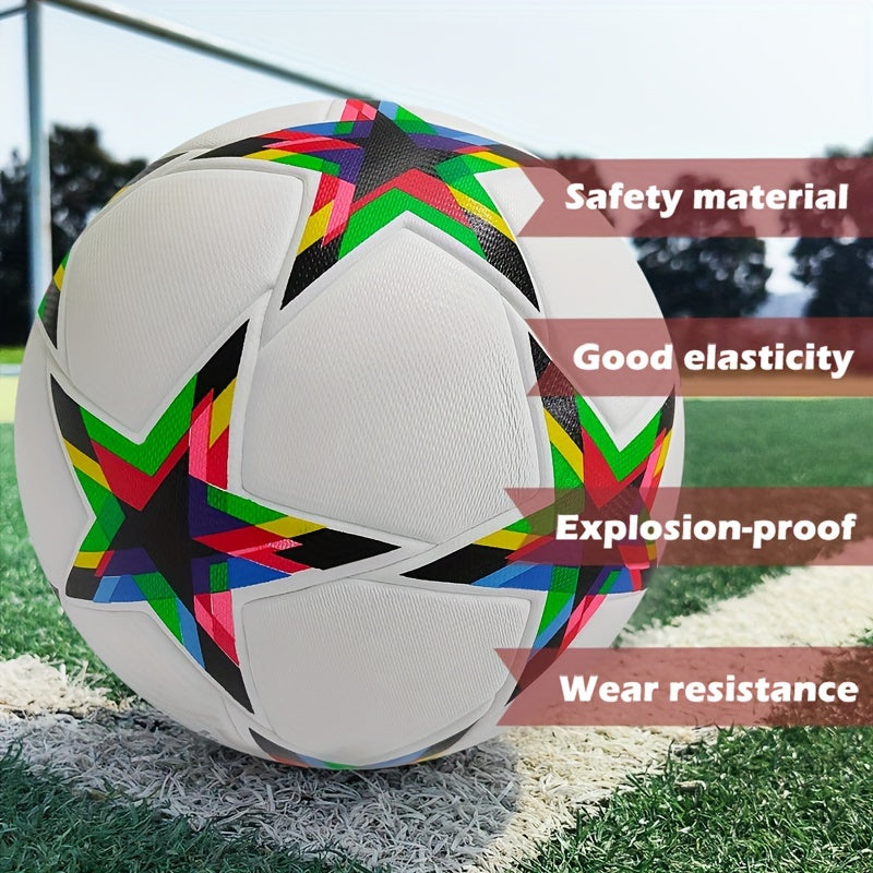 Classic No 5 PU Soccer Ball High Elastic Thermal Bonding Football