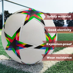 Classic No 5 PU Soccer Ball High Elastic Thermal Bonding Football