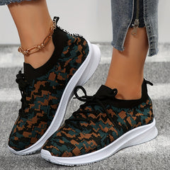 Women's Print Mesh Breathable Sports Shoes Lightweight Non slip Travel Shoes