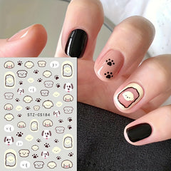 Cute Cartoon Nail Art Stickers Dinosaur Pig Dog Designs