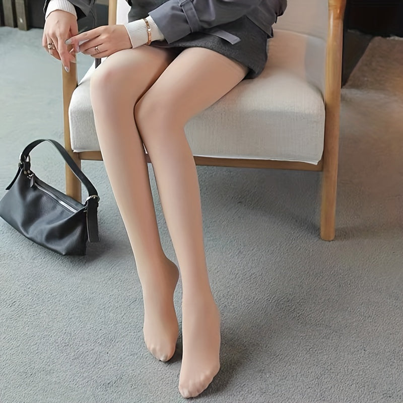 Solid Slim Pantyhose High Waist Footed Stockings