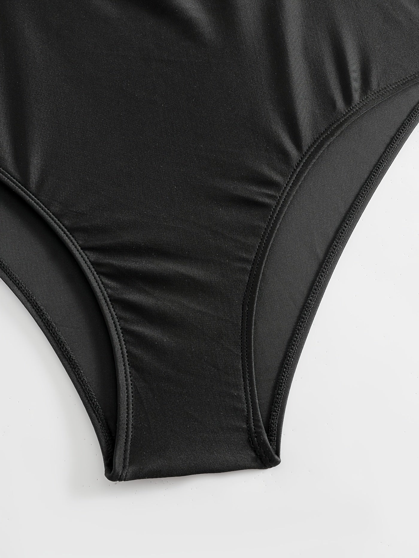 Solid V Neck Cut Out One Piece Bathing Suit