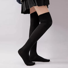 3pais Women's Thigh High Socks Solid Over The Knee Socks