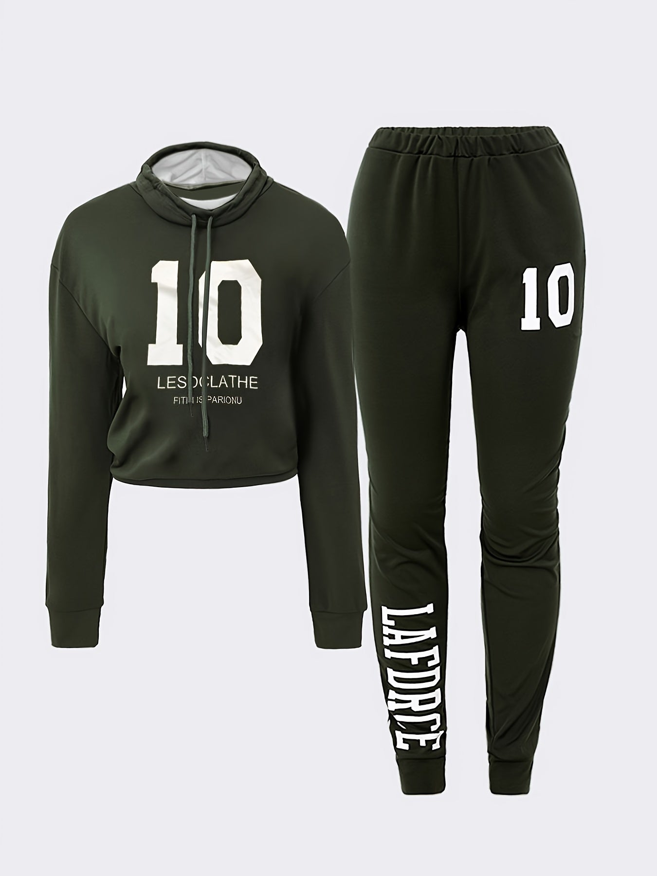Casual Outfits Set Women's Plus Number Letter Print