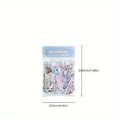 60Sheets Sweet Mouth Eating Series Material Package Cartoon Girl Anime Character