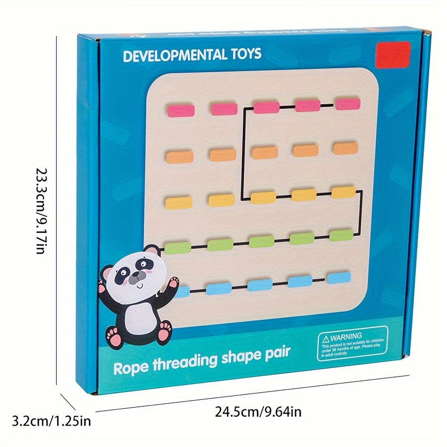 Wooden String Threading Game for Early Childhood Development